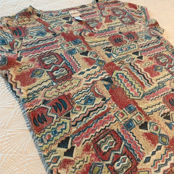 Chico's Multicolor Geometric Short Sleeve Tee - Picture 2 of 5
